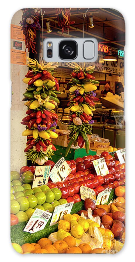 Market Galaxy Case featuring the photograph Fruit and Vegetable market in Seattle, Washington with beautiful produce at great prices by Gunther Allen