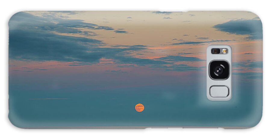 Moon Galaxy Case featuring the photograph Full Moon Rising over Acadian Waters by Lynn Thomas Amber