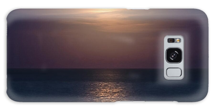 Sea Galaxy Case featuring the photograph Full Moon Rising over the Sea by William Dickman