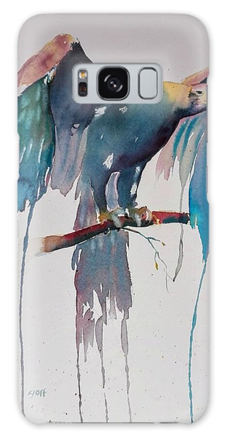 Eagle Galaxy Case featuring the painting Funky Raptor by Sandie Croft