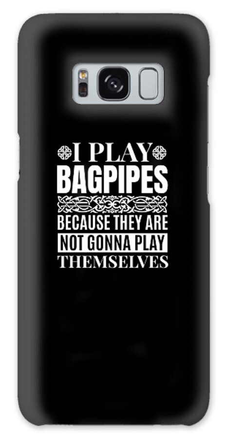 Bagpipe Galaxy Case featuring the digital art Funny Bagpipe Celtic Bagpiper by Me
