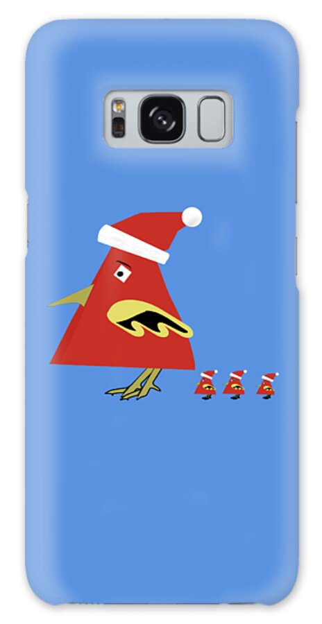 Funny Christmas Triangle Bird Galaxy Case featuring the digital art Funny Christmas Triangle Bird by Bob Pardue