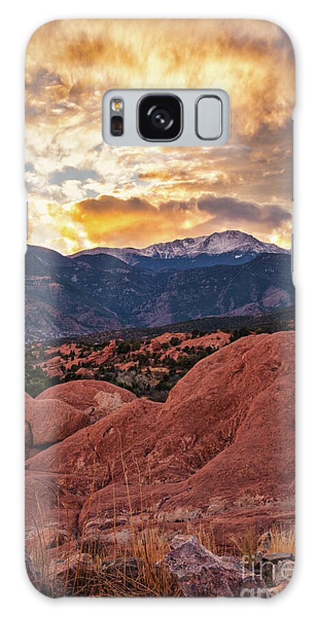 Garden Of The Gods Galaxy Case featuring the photograph Garden of the Gods dramatic Winter sunset by Abigail Diane Photography