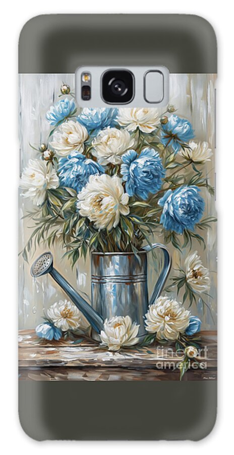 Peony Flowers Galaxy Case featuring the painting Garden Peonies by Tina LeCour