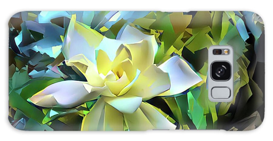 Flower Galaxy Case featuring the digital art Gardenia Blossom 2 by Ludwig Keck