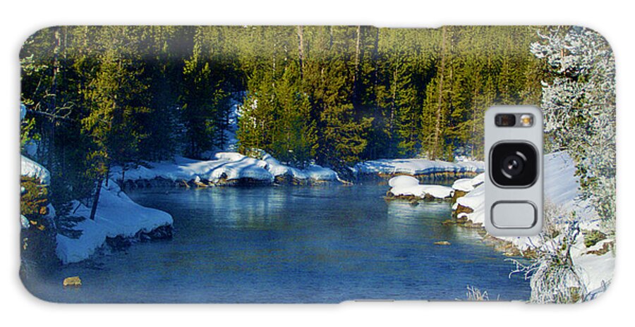 Yellowstone Galaxy Case featuring the photograph Gardiner River, Yellowstone in Winter by L Bosco