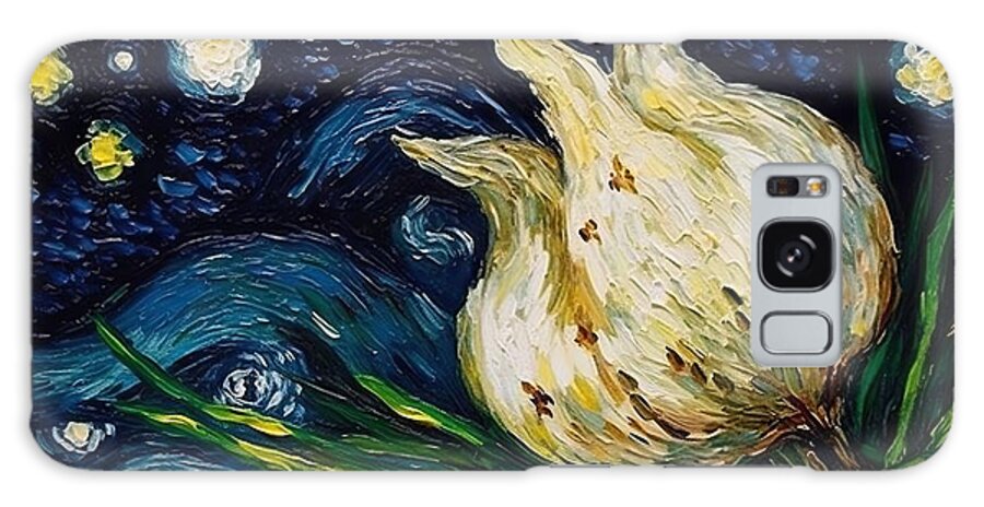 Watermelon Galaxy Case featuring the painting Garlic Painting Starry Night by N Akkash