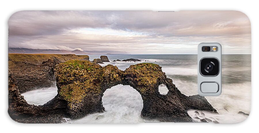 Gatklettur Galaxy Case featuring the photograph Gatklettur rock arch in Iceland by Alexios Ntounas
