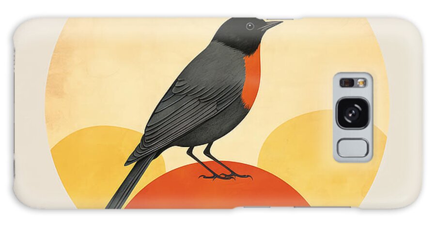 American Robin Galaxy Case featuring the painting Gentle Isolation - Robin Paintings by Lourry Legarde