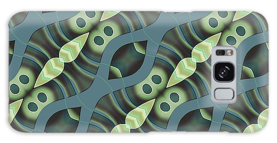 Patterns Galaxy Case featuring the digital art Geometric Designer Pattern 470a - Olive Green Grey by Philip Preston