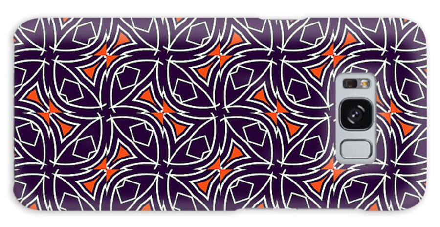 Patterns Galaxy Case featuring the digital art Geometric Designer Pattern 2804 - Black Orange by Philip Preston