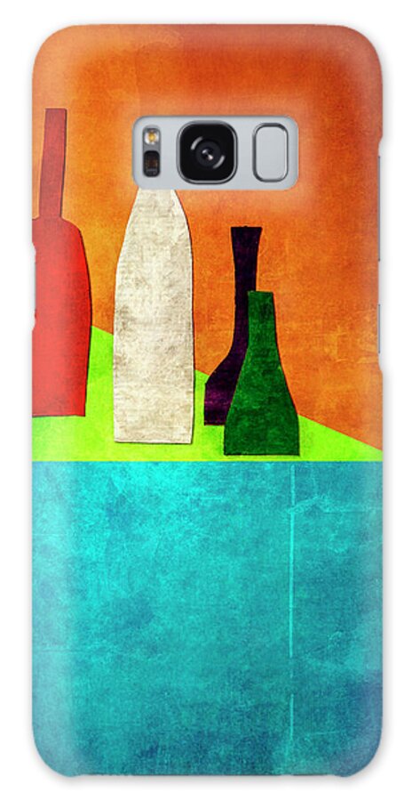Geometric Galaxy Case featuring the photograph Geometric still life with colored bottles. Stylization. by Valentin Ivantsov