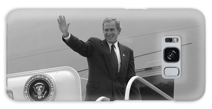 George Bush Galaxy Case featuring the photograph George W. Bush Entering Air Force One - 2002 by War Is Hell Store