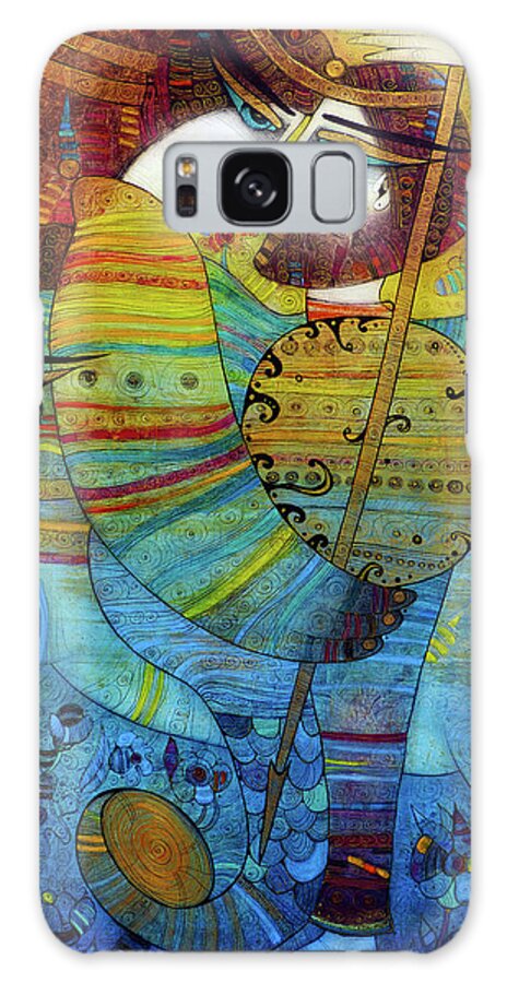 Albena Galaxy Case featuring the painting Georges And The Dragoness by Albena Vatcheva