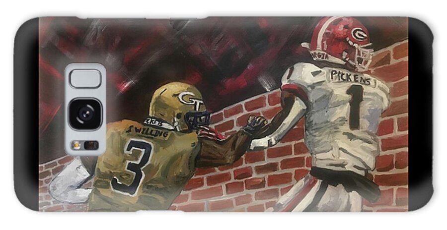 Georgia Bulldogs Football Galaxy Case featuring the painting Trip to the Woodshed by Chad Barker