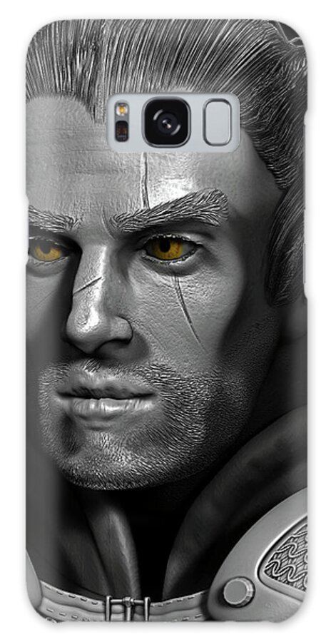 Witcher Galaxy Case featuring the digital art Geralt of Rivia Portrait by Rose Lewis