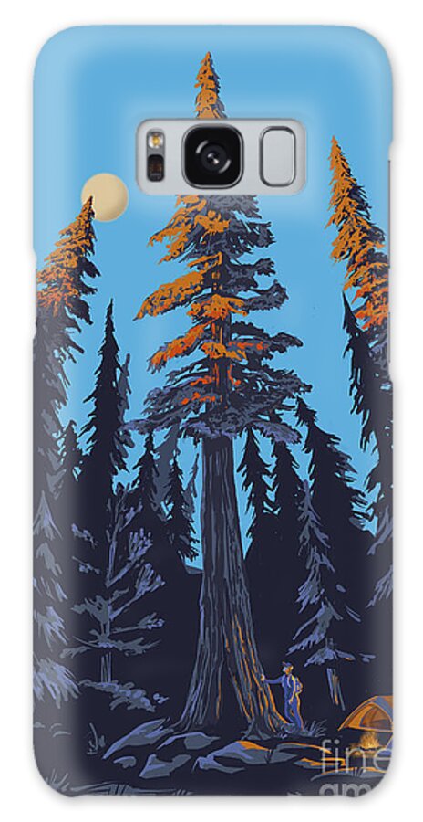 Camping Galaxy Case featuring the painting Giant Cedar Grove by Sassan Filsoof