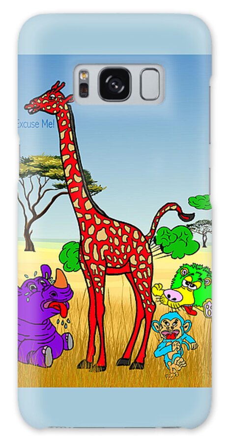 Children Art Galaxy Case featuring the digital art Giraffes Fluff by Kelly Mills