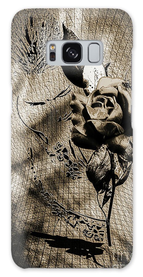 Girl With Rose - 5 X 7 Format - Reproduction: Canvas Galaxy Case featuring the digital art Girl With Rose - Split-tone by Anthony Ellis