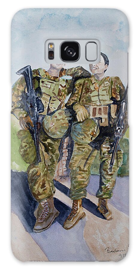 Soldier Galaxy Case featuring the painting Girls' Day Out by Barbara F Johnson