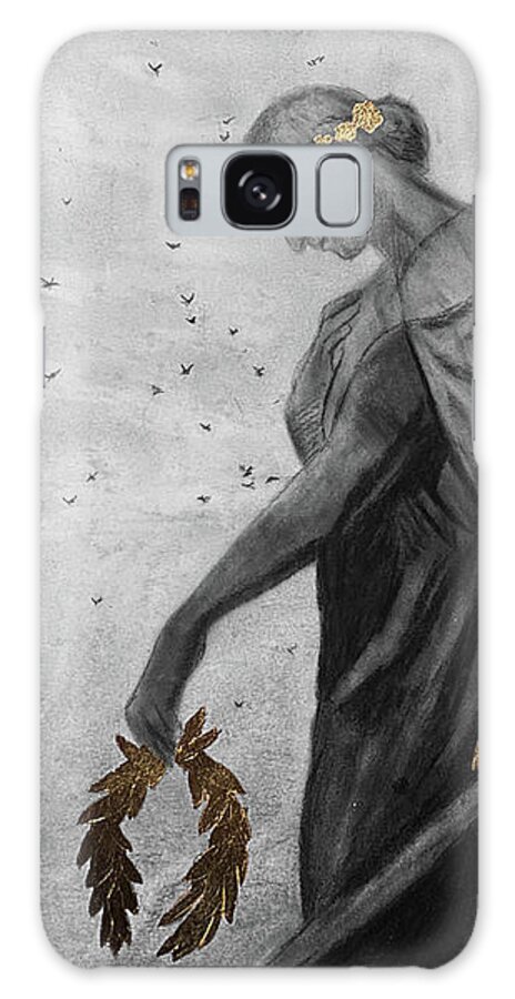 Angel Art Galaxy Case featuring the drawing Giving the Laurel Crown by Nadija Armusik