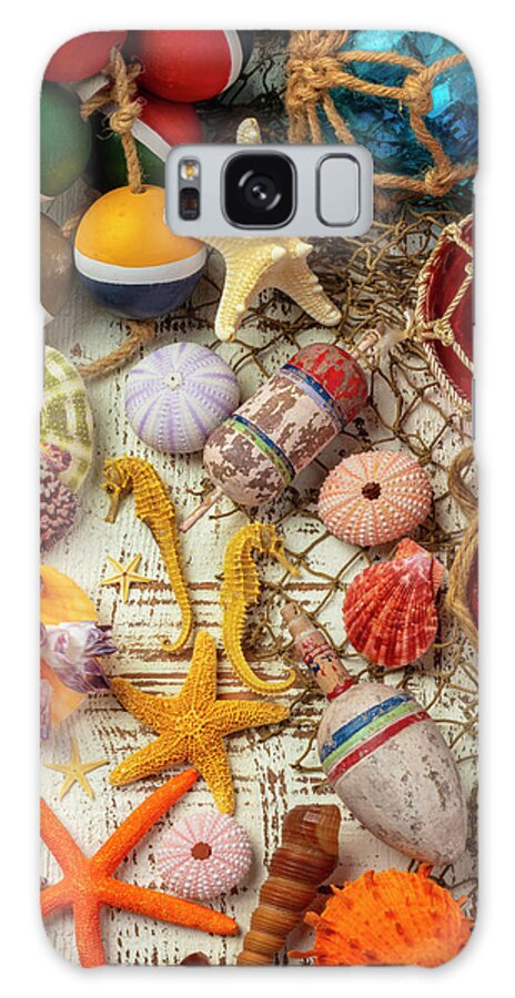 Beautiful Lovely Galaxy Case featuring the photograph Glass Fishing Floats And Marine Life by Garry Gay