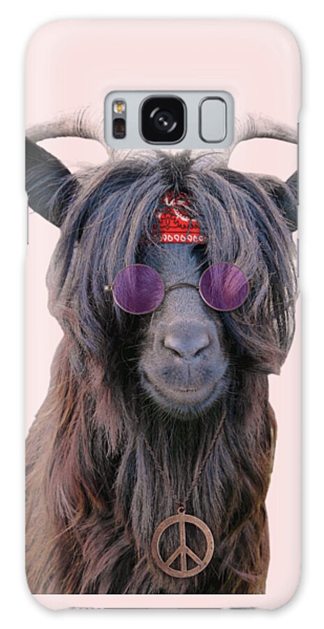 Goat Galaxy Case featuring the digital art Goat hippie red bandana americana by Madame Memento