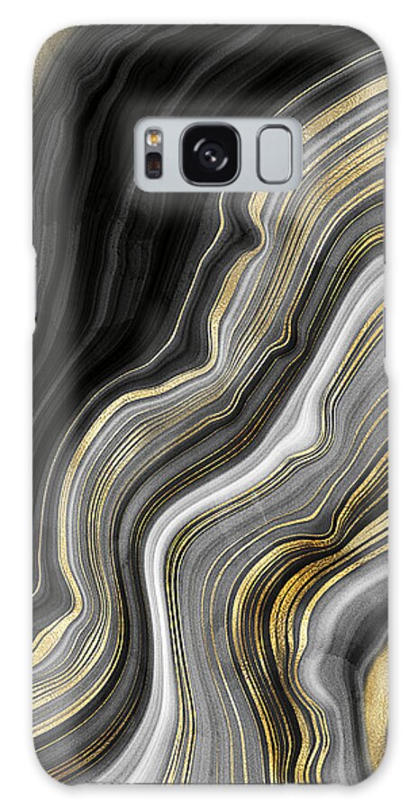 Gold And Black Agate Galaxy Case featuring the painting Gold And Black Agate by Modern Art