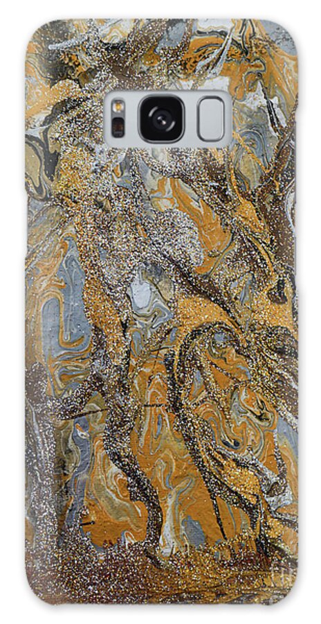 Golden Galaxy Case featuring the painting Golden Forest by Tessa Evette