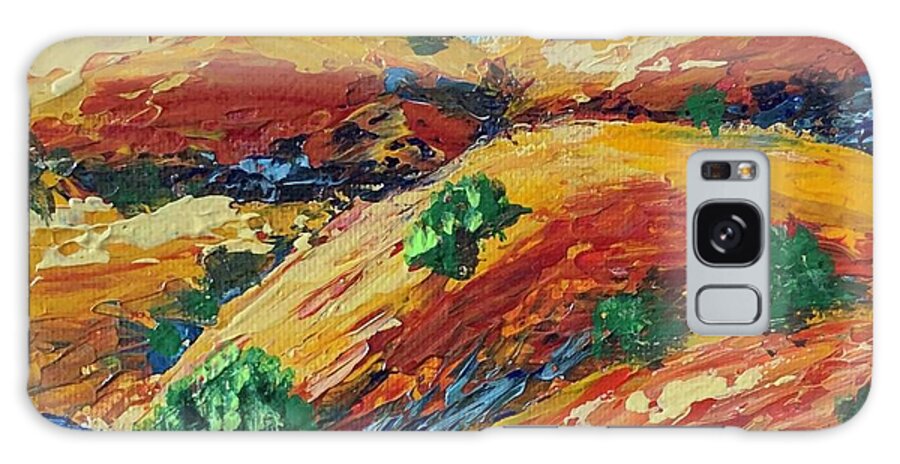 Landscape Galaxy Case featuring the painting Golden Hills 1 by Raji Musinipally
