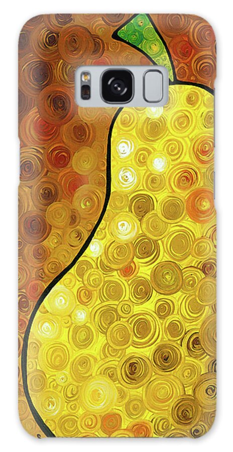 Pear Galaxy Case featuring the painting Golden Pear by Sharon Cummings