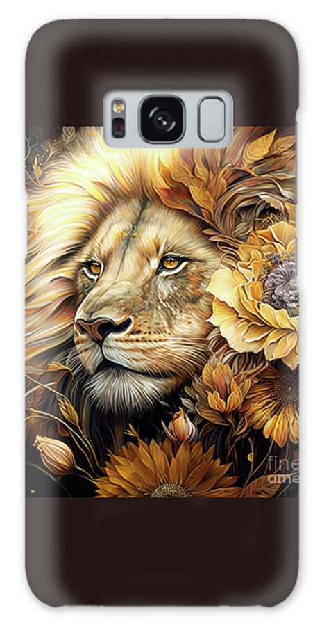 Lion Galaxy Case featuring the painting Golden Spirit Lion by Tina LeCour