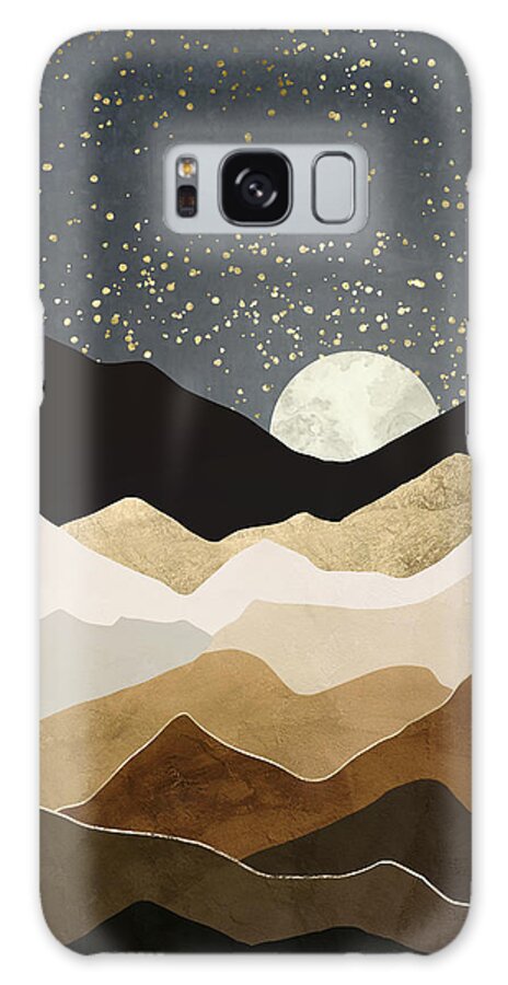 Landscape Galaxy Case featuring the digital art Golden Stars by Spacefrog Designs