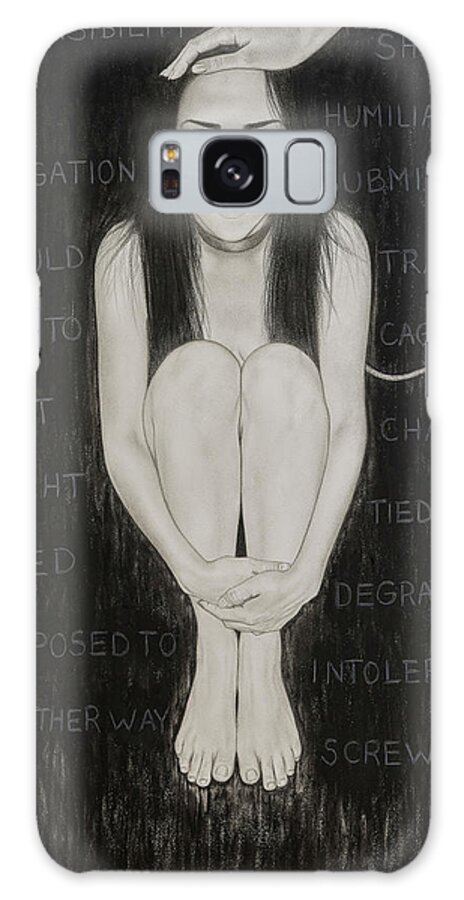 Now Sit Galaxy Case featuring the painting Good Girl by Lynet McDonald
