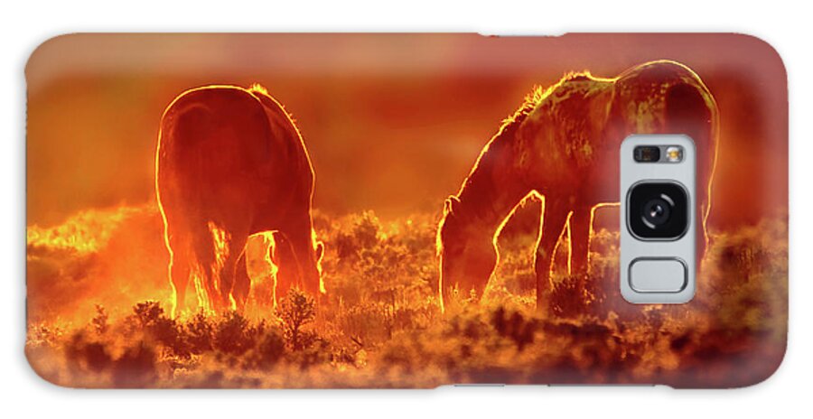 Horses Galaxy Case featuring the photograph Good Night, Beautiful Mustangs by Judi Dressler