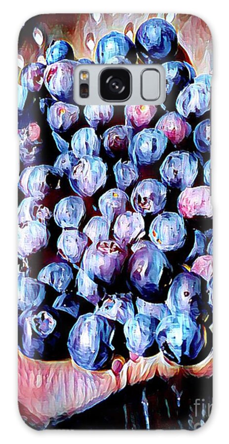 Blueberries Galaxy Case featuring the painting Gossip Girls by Denise Railey