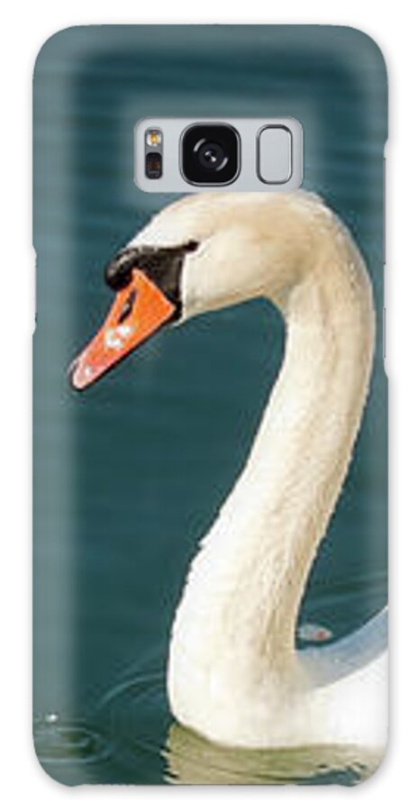 Swan Galaxy Case featuring the photograph Graceful white swan floating by Tatiana Travelways