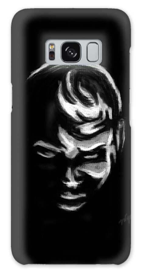 Graffiti Galaxy Case featuring the painting Graffiti portrait painting, Black and white street art by Nadia CHEVREL