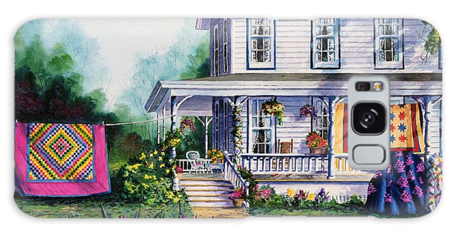 Farm House Galaxy Case featuring the painting Grandma's Treasures by Diane Phalen
