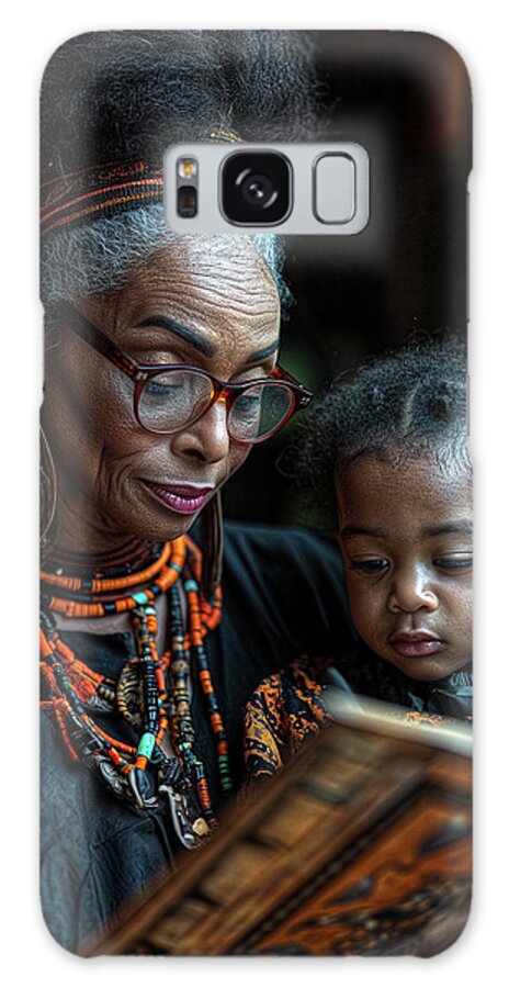 African American Art Galaxy Case featuring the digital art Grandmom and Grandbaby by William Ladson