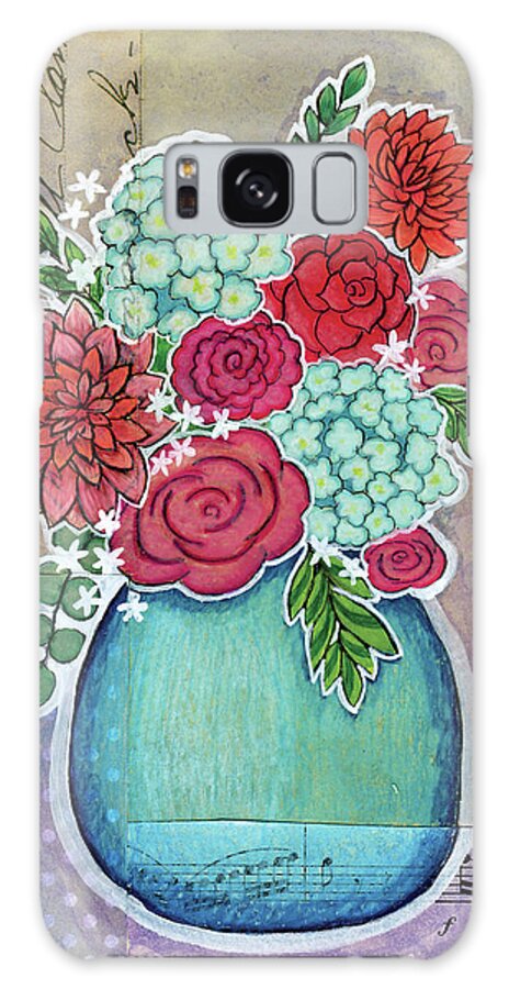 Mixed Media Galaxy Case featuring the mixed media Grandmother's Blue Vase by Julie Mogford