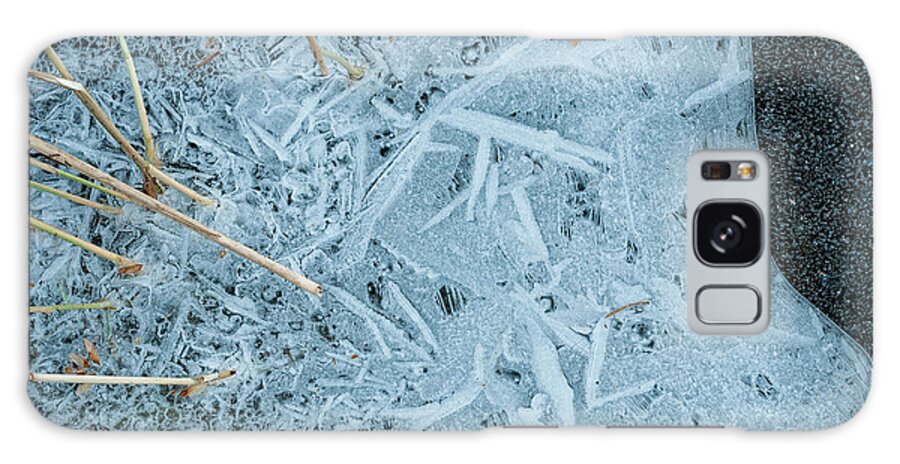 Abstract Galaxy Case featuring the photograph Grass Stems and Ice by Robert Potts