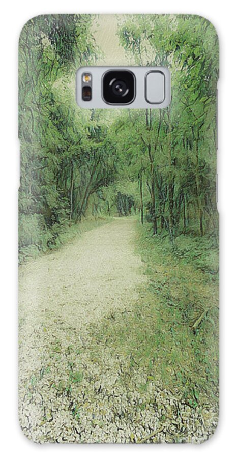 Forest Galaxy Case featuring the digital art Gravel Road into the Forest by Bentley Davis