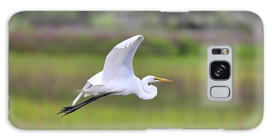 Great Egret Galaxy Case featuring the photograph Great Egret In Flight by Scott Burd