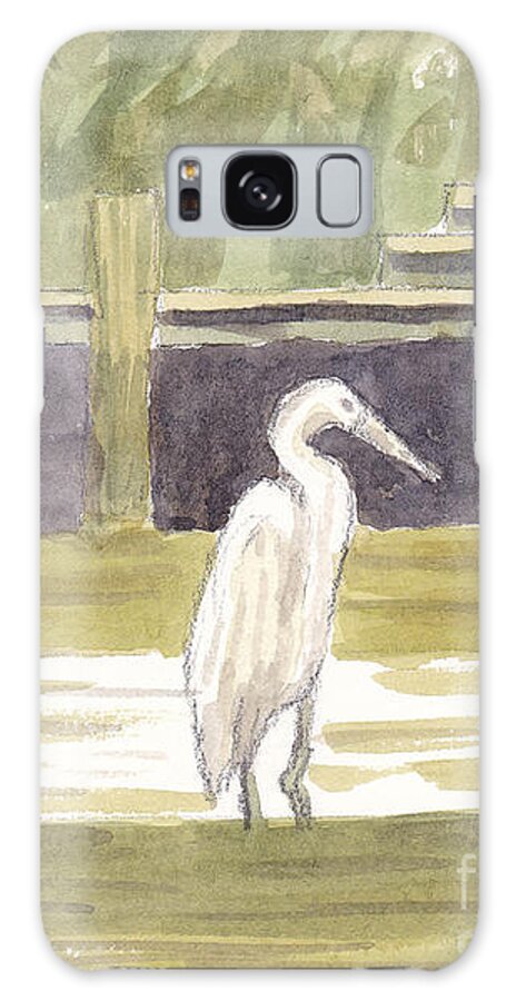 Maryland Galaxy Case featuring the painting Great Egret on Little Magothy by Maryland Outdoor Life