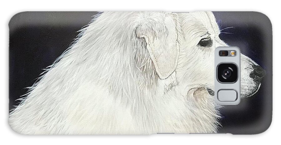 Great Pyrenees Galaxy Case featuring the painting Great Pyrenees by Boots Quimby