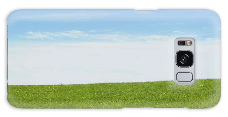 Grass Galaxy Case featuring the photograph Green Grass and Blue Sky by Scott Norris