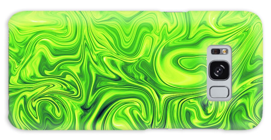 Abstract Background Galaxy Case featuring the photograph Green Slime Abstract Background by Benny Marty