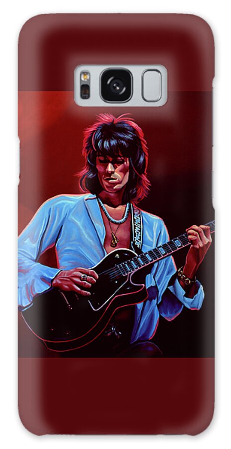 Painting Galaxy Case featuring the painting Guitarist Keith Painting by Paul Meijering