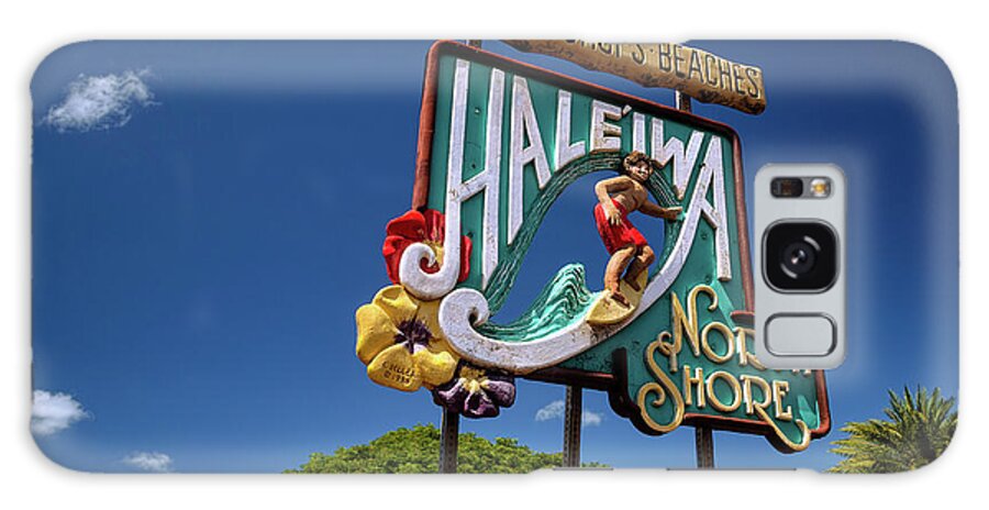 Haleiwa Galaxy Case featuring the photograph Haleiwa Sign on the North Shore of Oahu by Aloha Art